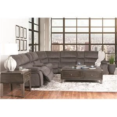 7 Piece Power Headrest Reclining Sectional with 2 Consoles